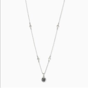 Kendra Scott Nola Short Pendant Necklace in Platinum Drusy